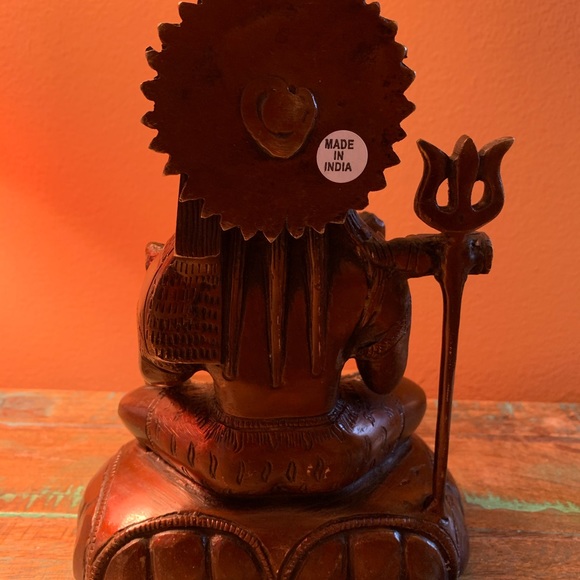 Bronze Finish Sitting Shiva Brass Statue Figurine - Picture 4 of 7